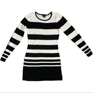 AB Studio size medium black and white striped sweater dress